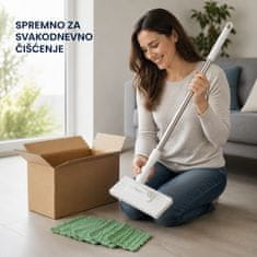 HOME & MARKER® Učinkovita mop krpa za čišćenje s 4 perive krpe i produženom drškom 100 cm | SWEEPI