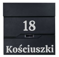 Gockowiak Vidar poštanski sandučić, crni s natpisima