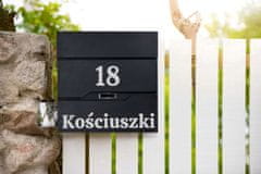 Gockowiak Vidar poštanski sandučić, crni s natpisima