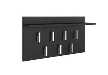 Topeshop ZIDNA VJEŠALICA I POLICA 2F CRNI HODNIK 70x40x20 CM
