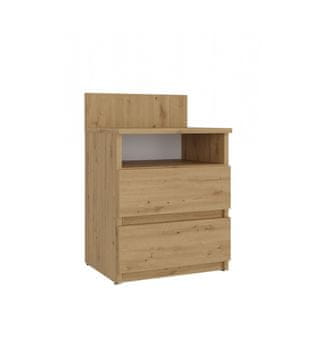Topeshop M1 MALWA NOĆNI ORMARIĆ ARTISAN OAK KOMODA S 2 LADICE NOĆNI ORMARIĆ