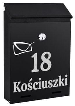 Gockowiak Odvin crni poštanski sandučić s natpisima