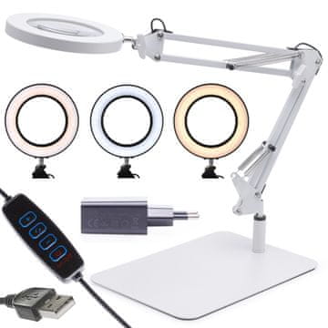 Kozmetička uredska lampa s LED USB podnožjem 12W + adapter