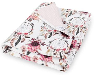BabyMatex Dvostrana pamučna deka 75x100 PRESTIGE ružičasta