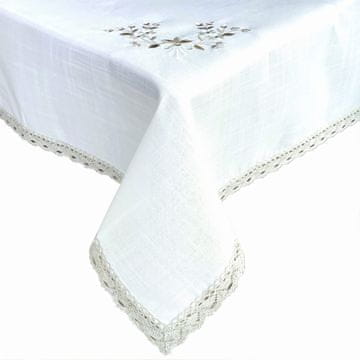 Bež stolnjak s vezom 40x140 Elegantno kao lan