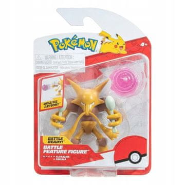 Jazwares POKEMON ALAKAZAM DELUXE POKRETNA AKCIJSKA FIGURA ORIGINALNA BORBENA FIGURA