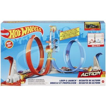 Hot Wheels SET STAZA DVOSTRUKA PETLJA MEGA TORANJ 80 CM + AUTO