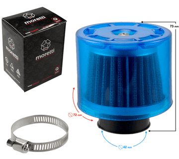 Moretti Plavi konusni zračni filter, promjer 42 mm