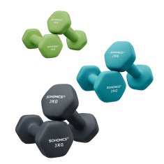 Songmics Set bučica 3 para 2x1 kg 2x2 kg 2x3 kg Roza Akvamarin Plava