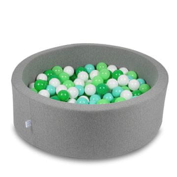 Mi Suhi bazen 90x30cm sivi s 200 loptica: bijela, svijetlozelena, mint, zelena