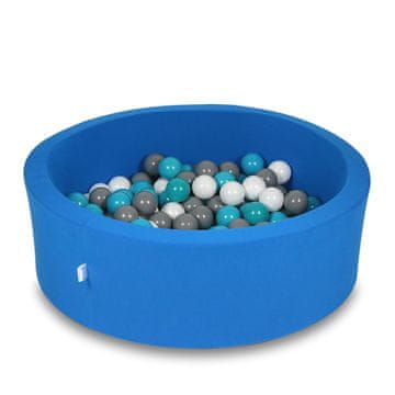 Mi Suhi bazen 90x30cm plavi s 200 loptica: bijela, siva, tirkizna