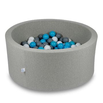 Mi Suhi bazen 90x40cm svijetlo siva s 300 loptica: plava, bijela, siva