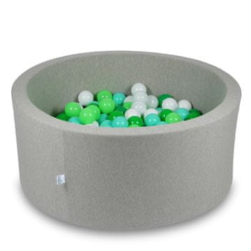 Mi Suhi bazen 90x40cm svijetlo siva s 300 loptica: bijela, svijetlo zelena, mint, zelena