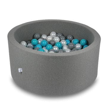 Mi Suhi bazen 90x40cm sivi s 300 loptica: tirkizna, siva, biserna