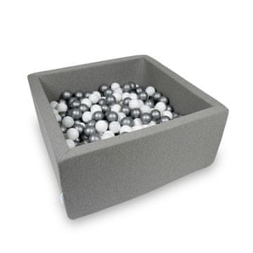 Mi Suhi bazen 90x90x40cm sivi s 400 loptica: bijela, srebrna