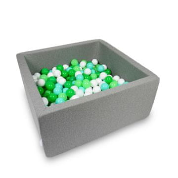 Mi Suhi bazen 90x90x40cm sivi s 400 loptica: bijela, svijetlozelena, mint, zelena