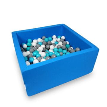 Mi Suhi bazen 90x90x40cm plavi s 400 loptica: bijela, siva, tirkizna