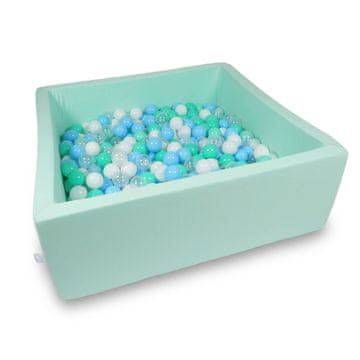 Mi Suhi bazen 110x110x40cm mint sa 600 loptica: svijetloplava, prozirna, mint, bijela