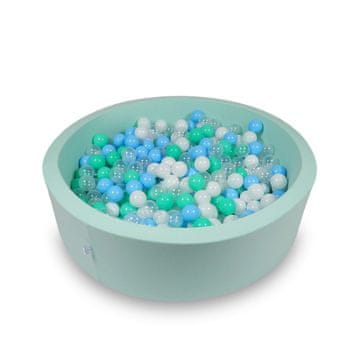Mi Suhi bazen 110x30cm mint s 400 loptica: svijetloplava, prozirna, mint, bijela
