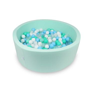 Mi Suhi bazen 110x40cm mint s 500 loptica: svijetloplava, prozirna, mint, bijela
