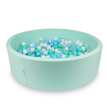 Mi Suhi bazen 130x40cm mint sa 700 loptica: svijetloplava, prozirna, mint, bijela