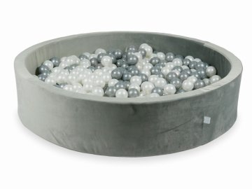 Mi Jama za suhe kuglice 600 dijelova 130x30 Baršunasto siva: biserna, srebrna