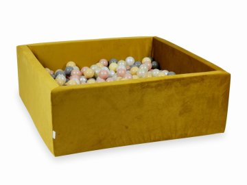 Mi Jama za suhe kuglice 600 dijelova 110x110x40 Baršunasto zlato: bež, ružičasto zlato, svijetlo zlato, biserno, sivo