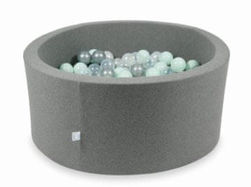 Mi Suhi bazen sivi 90x40 s 300 kuglica: prozirna, biserna, srebrna, svijetlo mint boja