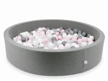Mi Suhi sivi bazen 130x30 sa 600 loptica: prozirni, bijeli, sivi, svijetlo ružičasti