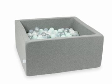 Mi Suhi bazen sivi 90x90x40 s 400 kuglica: prozirna, biserna, srebrna, svijetlo mint boja