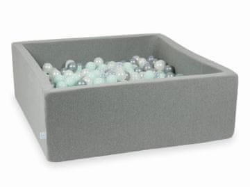 Mi Suhi bazen sivi 110x110x40 sa 600 kuglica: prozirna, biserna, srebrna, svijetlo mint boja