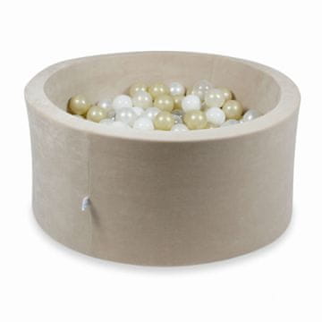 Mi Suhi bazen 90x40cm Baršunasti mekani bež s 300 kuglica: prozirna, bijela, biserna, svijetlo zlatna, opalescentna