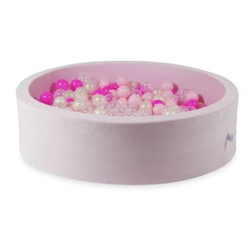 Mi Suhi bazen 110x30 Velvet Soft Light Pink s 400 loptica: prozirni, opalescentni, svijetlo ružičasti, ružičasti