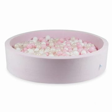 Mi Suhi bazen 130x30 Velvet Soft Light Pink sa 600 loptica: bijela, svijetlo ružičasta, opalescentna