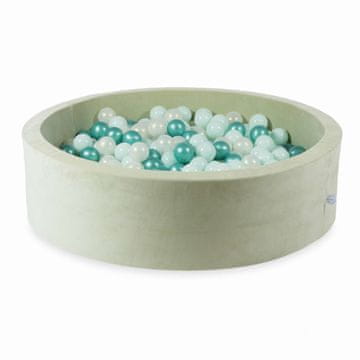 Mi Suhi bazen 110x30 Velvet Soft Light Mint s 400 kuglica: svijetla mint, opalescentna, metalik tirkizna