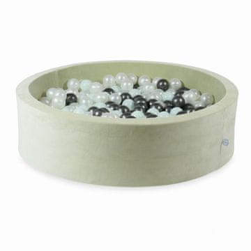 Mi Suhi bazen 110x30 Velvet Soft Light Mint s 400 kuglica: biserna, svijetla mint, metalik grafit