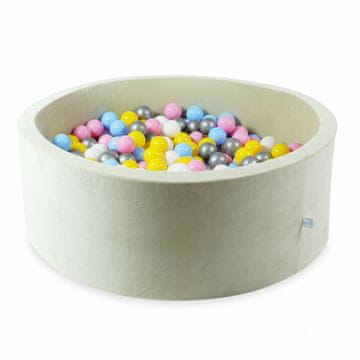 Mi Suhi bazen 110x40 Velvet Soft Light Mint s 500 loptica: bijela, srebrna, puderasto ružičasta, žuta, svijetloplava