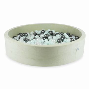 Mi Suhi bazen 130x30 Velvet Soft Light Mint sa 600 kuglica: biserna, svijetla mint, metalik grafit