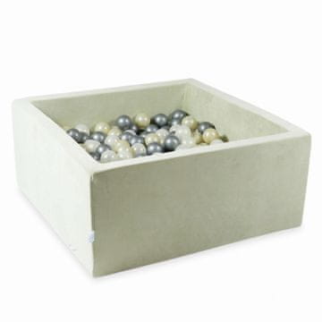 Mi Suhi bazen 90x90x40 Velvet Soft Light Mint s 400 kuglica: svijetlo zlatna, opalescentna, srebrna