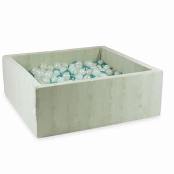 Mi Suhi bazen 110x110x40 Velvet Soft Light Mint sa 600 kuglica: svijetla mint, opalescentna, metalik tirkizna