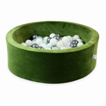 Mi Suhi bazen 90x30 Velvet Soft Olive s 200 kuglica: prozirna, mint, metalik grafit, opalescentna