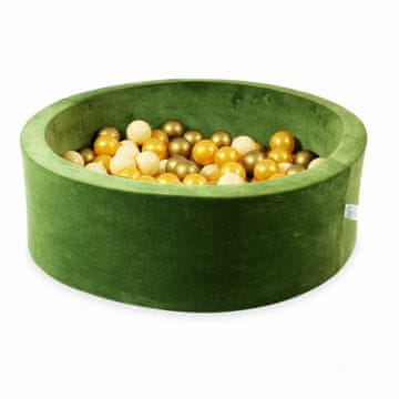 Mi Suhi bazen 90x30 Velvet Soft Olive s 200 loptica: bež, zlatna, staro zlato