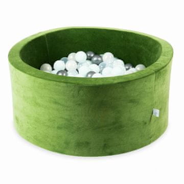 Mi Suhi bazen 90x40 Velvet Soft Olive s 300 kuglica: prozirna, mint, metalik grafit, opalescentna