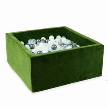 Mi Suhi bazen 90x90x40 Velvet Soft Olive s 400 kuglica: prozirna, mint, metalik grafit, opalescentna