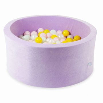 Mi Suhi bazen 90x40 Velvet Soft Purple s 300 kuglica: biserna, svijetlo ružičasta, žuta, svijetlo mint