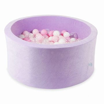 Mi Suhi bazen 90x40 Velvet Soft Purple s 300 loptica: prozirna, bijela, svijetlo ružičasta, puderasto ružičasta