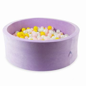 Mi Suhi bazen 110x40 Velvet Soft Purple s 500 kuglica: biserna, svijetlo ružičasta, žuta, svijetlo mint boja