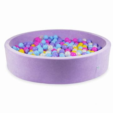 Mi Suhi bazen 130x30 Velvet Soft Purple sa 600 loptica: ružičasta, vrijeskasta, žuta, svijetloplava, opalescentna