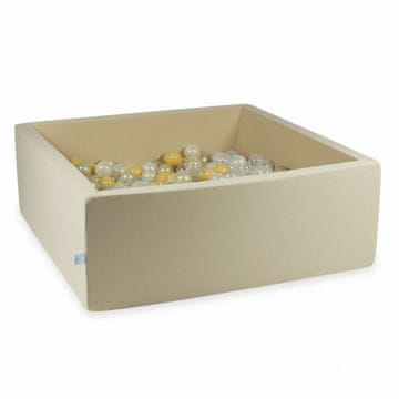 Mi Suhi bazen 110x110x40 bež sa 600 loptica: prozirni, opalescentni, svijetlo zlatni, bež