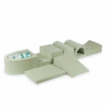 Mi Najveće pjenasto igralište s mikro bazenom Velvet Soft Light Mint + 100 loptica: svijetla mint, prelijevajuća, metalik tirkizna